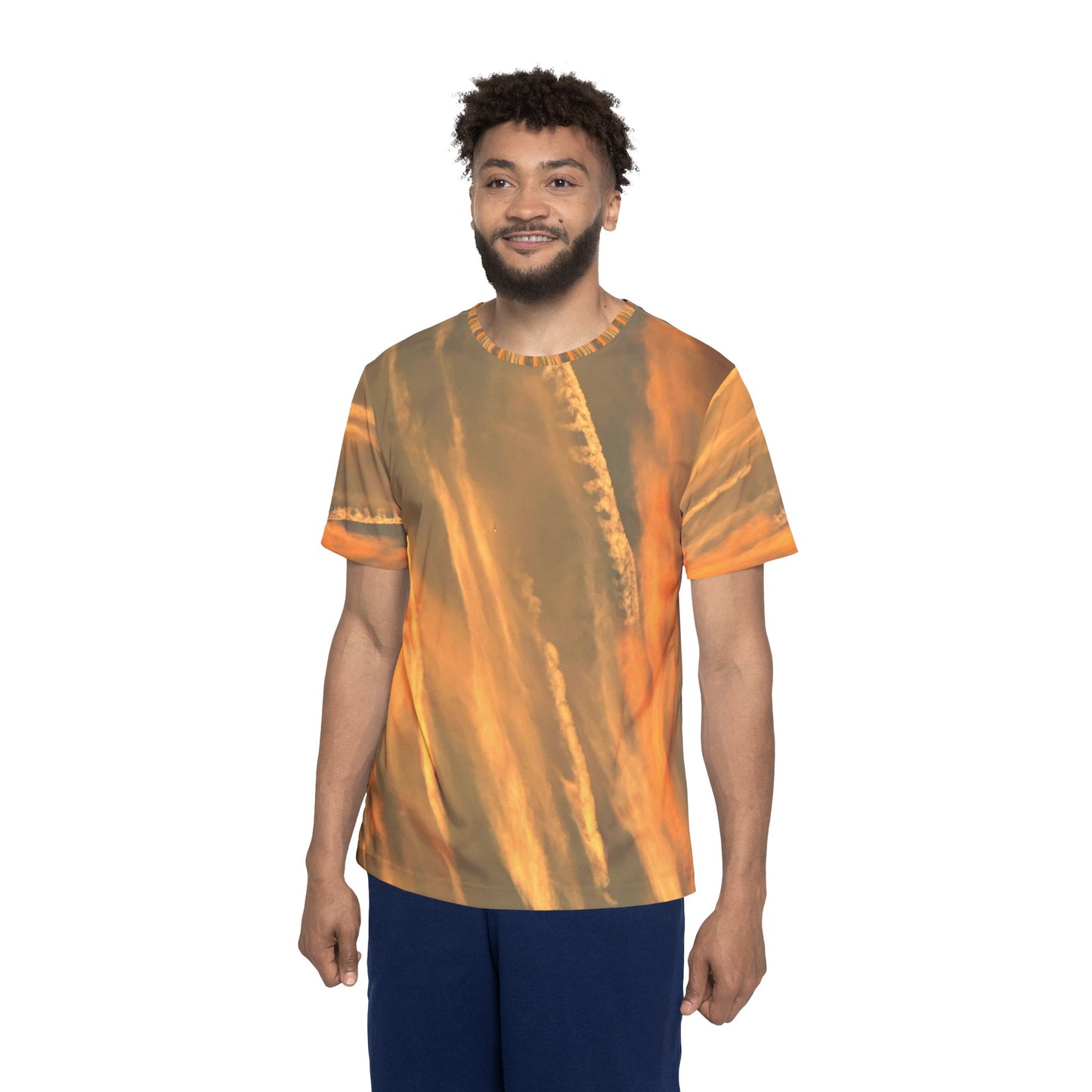 "Orange Rays" Men's Sports Jersey (AOP)